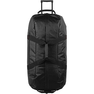 Cestovní taška na kolečkách, černá s červenými detaily