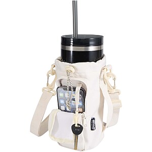 Cestovní taška na láhev z recyklovaného materiálu, krémově bílá