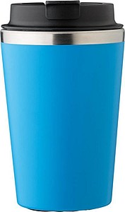 Cestovní termohrnek z nerezové oceli a PP, 350 ml, světle modrý