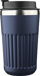 Cestovní termohrnek z recyklované nerezové oceli, 400 ml, tmavě modrá