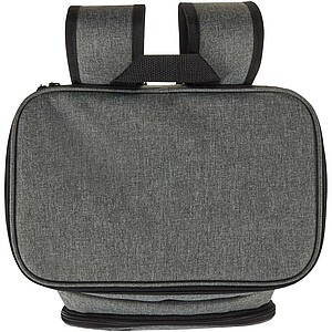 Chladicí batoh na piknik z recyklovaného GRS se sadou příborů, tmavě šedý melír