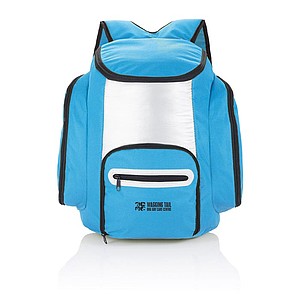 Chladící batoh s přední kapsou na zip, modrá