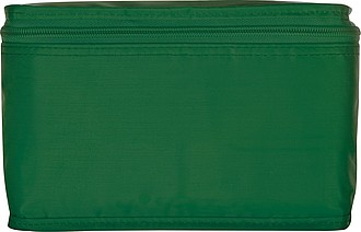 Chladící taška na 6 plechovek s popruhem, nylon, zelená
