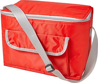 Chladící taška s přední kapsou, červená