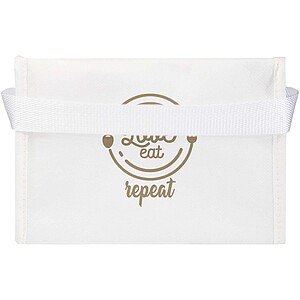 Chladicí taška z recyklované netkané textilie na 6 plechovek, bílá