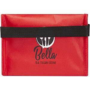 Chladicí taška z recyklované netkané textilie na 6 plechovek, červená