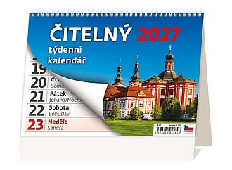 Čitelný týdenní kalendář 2027