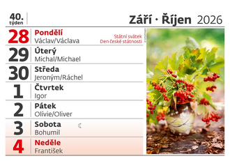 Čitelný týdenní kalendář 2027