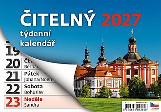 Čitelný týdenní kalendář 2027