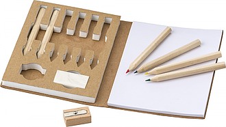 CRAYON Kreslící sada 6 pastelek s příslušenstvím, hnědá