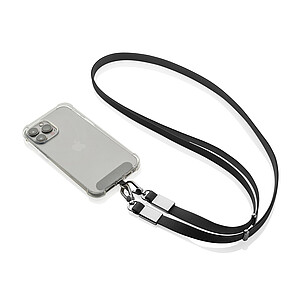 Crossbody lanyard RCS z recyklovaného PET, černá