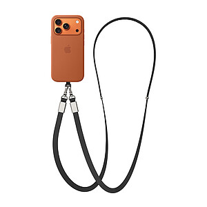 Crossbody lanyard RCS z recyklovaného PET, černá
