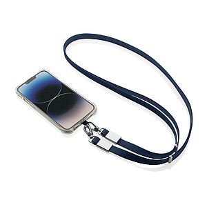 Crossbody lanyard RCS z recyklovaného PET, námořní modrá