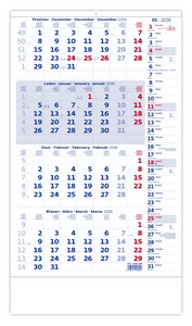 Čtyřměsíční modrý kalendář s poznámkami 2027 - reklamní kalendáře