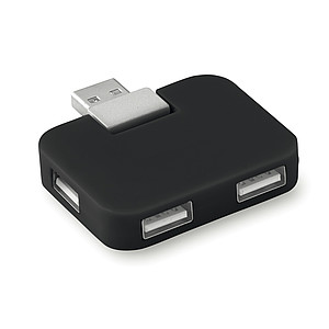 Čtyřportový USB rozbočovač z ABS plastu, černá
