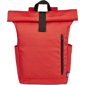DAGY Rolovací městský batoh z recyklovaného polyesteru GRS, červená - reklamní předměty