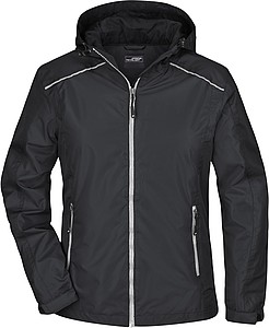 Dámská bunda do deště James & Nicholson RAIN, černá, XL