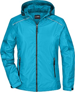 Dámská bunda do deště James & Nicholson RAIN, tyrkysová, XL - bundy s vlastním potiskem