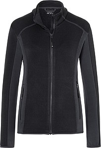 Dámská fleecová bunda JAMES & NICHOLSON, černá/šedá, 2XL