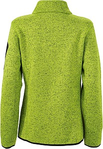 Dámská fleecová bunda James Nicholson knit fleece jacket women, jasně zelená/modrá, vel. L