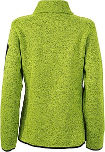 Dámská fleecová bunda James Nicholson knit fleece jacket women, jasně zelená/modrá, vel. S