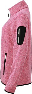 Dámská fleecová bunda James Nicholson knit fleece jacket women, růžová/bílá, vel. S