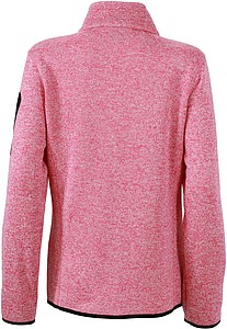 Dámská fleecová bunda James Nicholson knit fleece jacket women, růžová/bílá, vel. S