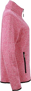 Dámská fleecová bunda James Nicholson knit fleece jacket women, růžová/bílá, vel. S