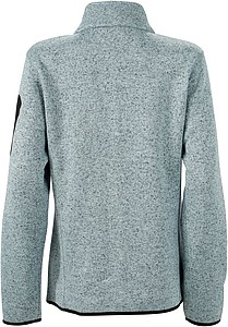 Dámská fleecová bunda James Nicholson knit fleece jacket women, šedá/červená, vel. L