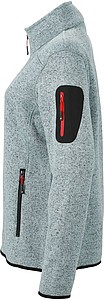 Dámská fleecová bunda James Nicholson knit fleece jacket women, šedá/červená, vel. S