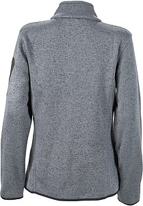 Dámská fleecová bunda James Nicholson knit fleece jacket women, tmavě šedá/stříbrná, vel. L