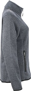 Dámská fleecová bunda James Nicholson knit fleece jacket women, tmavě šedá/stříbrná, vel. XXL