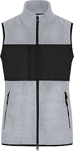 Dámská fleecová vesta James & Nicholson, melírovaná světle šedá, XL - reklamní textil