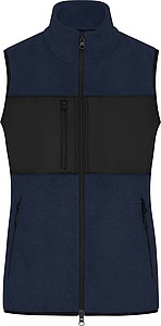 Dámská fleecová vesta James & Nicholson, námoční modrá, XS - ekologické reklamní předměty