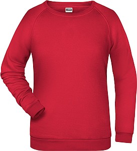 Dámská mikina James Nicholson sweatshirt women, červená, vel. M