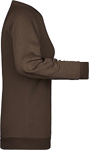 Dámská mikina James Nicholson sweatshirt women, hnědá, vel. XS