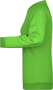 Dámská mikina James Nicholson sweatshirt women, jasně zelená, vel. XS