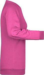 Dámská mikina James Nicholson sweatshirt women, růžová, vel. 3XL