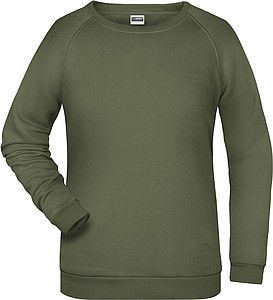 Dámská mikina James Nicholson sweatshirt women, tmavá zelená vojenská, vel. 3XL