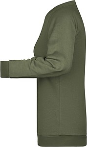 Dámská mikina James Nicholson sweatshirt women, tmavá zelená vojenská, vel. L