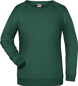 Dámská mikina James Nicholson sweatshirt women, tmavě zelená, vel. M