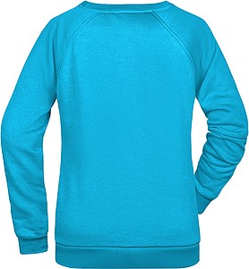 Dámská mikina James Nicholson sweatshirt women, tyrkysová, vel. S