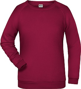 Dámská mikina James Nicholson sweatshirt women, vínová, vel. XS