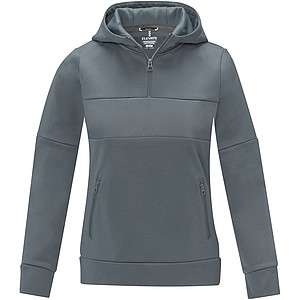 Dámská mikina s kapucí a čtvrtinovým zipem Elevate SAYAN, šedá, vel. XL