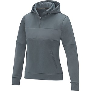 Dámská mikina s kapucí a čtvrtinovým zipem Elevate SAYAN, šedá, vel. XXL