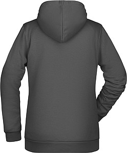 Dámská mikina s kapucí James Nicholson sweat hoodie women, antracitová, vel. XXL