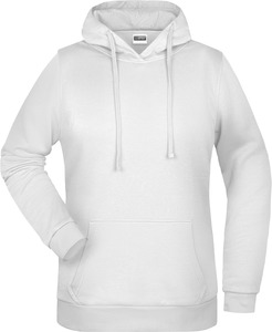 Dámská mikina s kapucí James Nicholson sweat hoodie women, bílá, vel. L