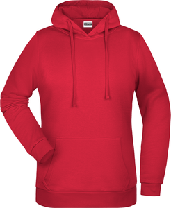 Dámská mikina s kapucí James Nicholson sweat hoodie women, červená, vel. M