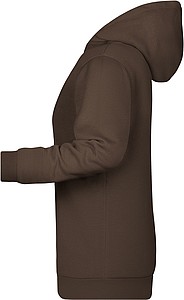 Dámská mikina s kapucí James Nicholson sweat hoodie women, hnědá, vel. M