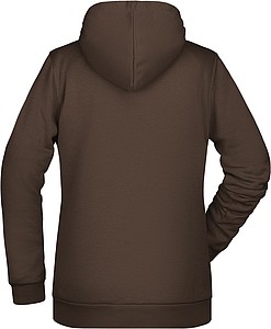 Dámská mikina s kapucí James Nicholson sweat hoodie women, hnědá, vel. M